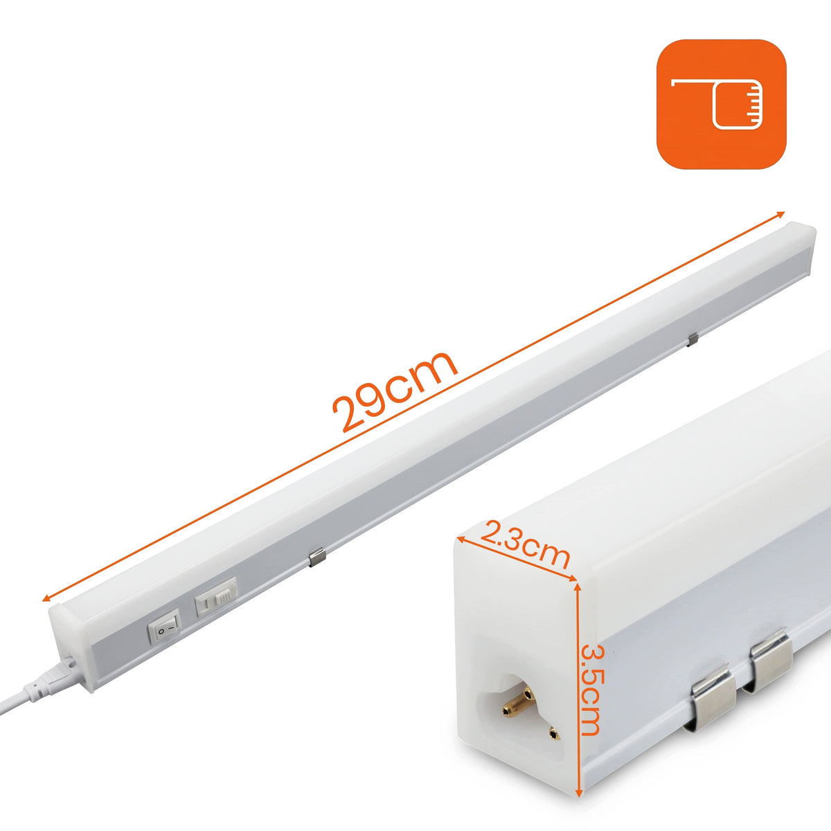 LED podlinkové svítidlo 230 V, 29 cm, 3 režimy barvy světla