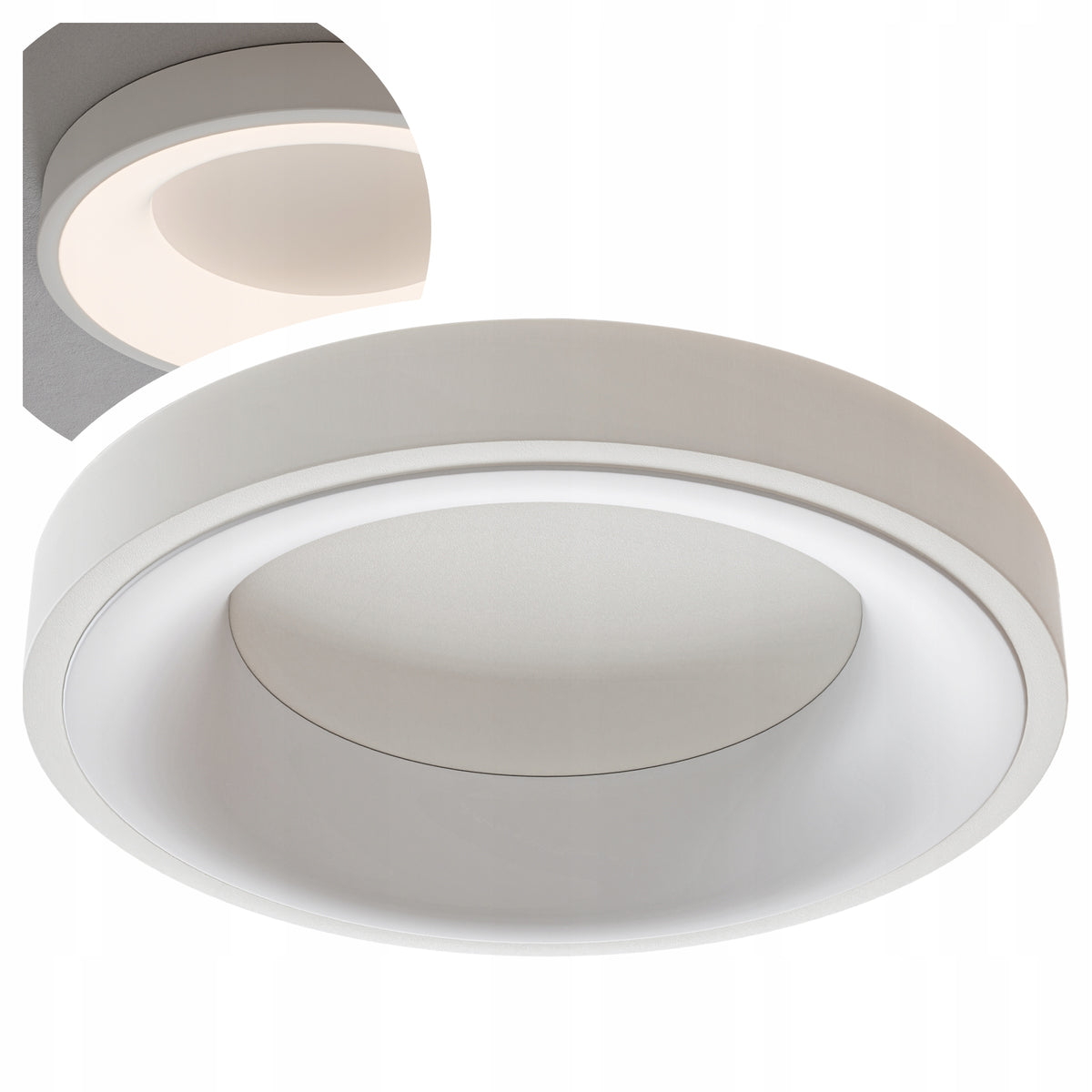 Bílé kulaté stropní LED svítidlo 50 W, 4000 K