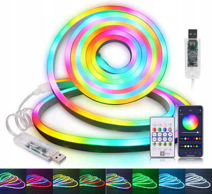 LED neonový pásek 5 V, 5 m, USB, IP65