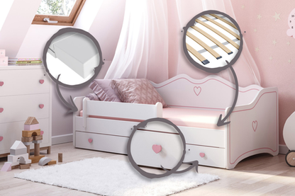 Dětská postel EMMA 140 × 70 cm – růžová