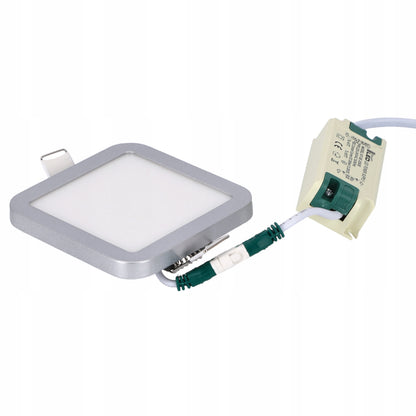 Stříbrný zápustný LED panel 6 W