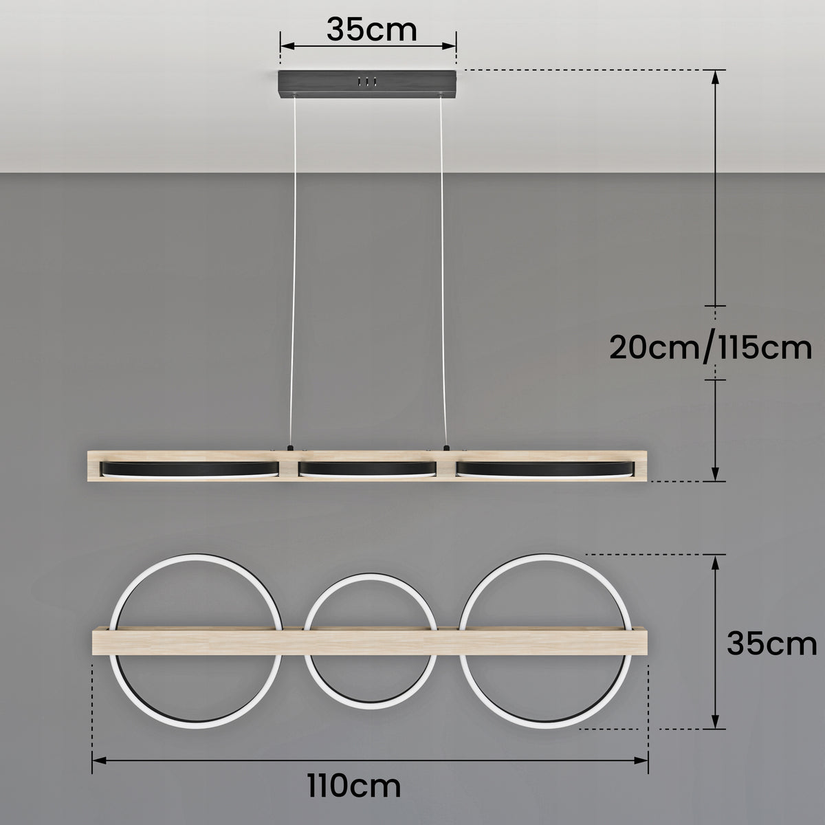 Bílé LED závěsné svítidlo – teplá bílá