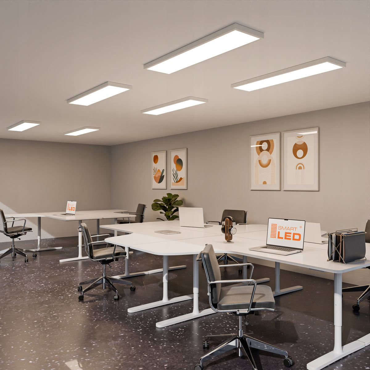 Stropní LED svítidlo 5600 lm, 30 × 120 cm
