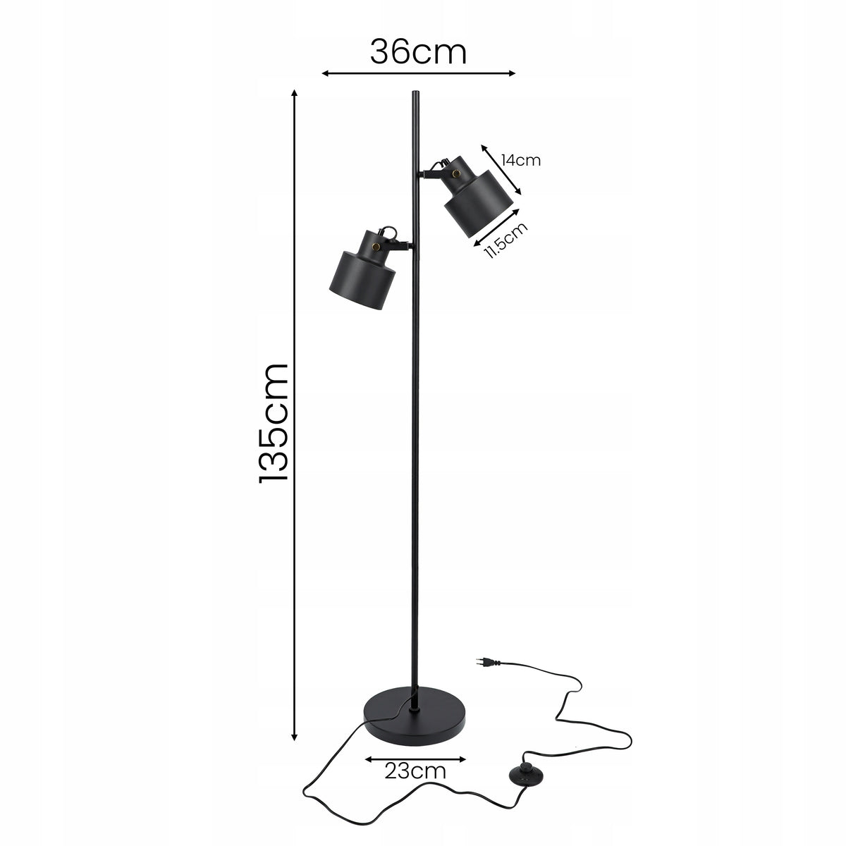 Stojací lampa E27 135 cm