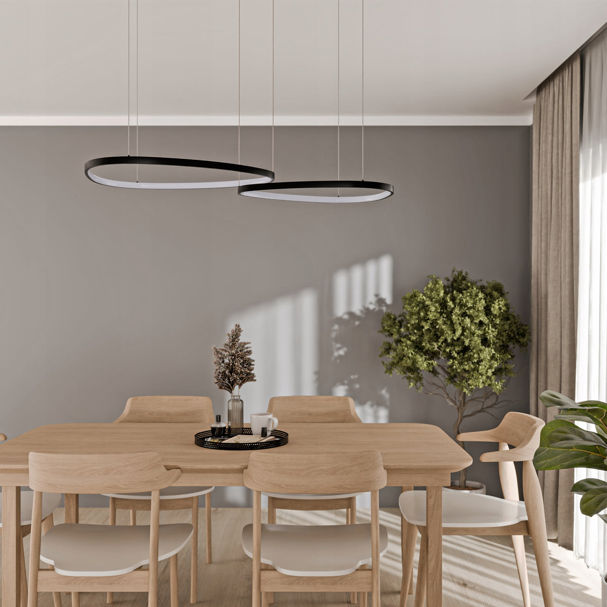 Bílé LED závěsné svítidlo 80 W – teplá bílá