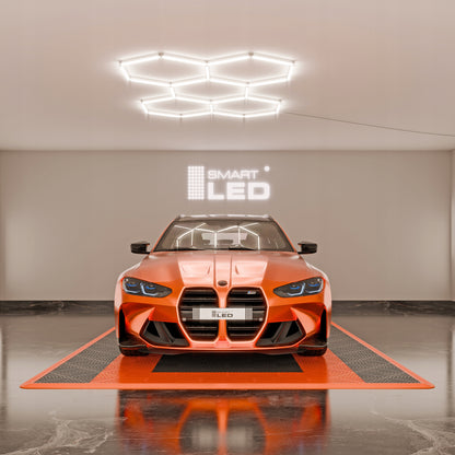 LED HEXAGON osvětlení do garáže 192 W, 221 × 160 cm, stmívatelné