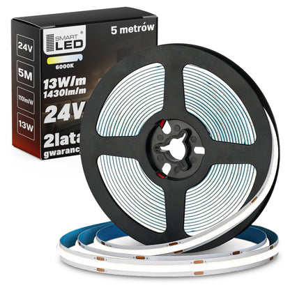LED pásek 24 V, 65 W, 7150 lm, 5 m – studená bílá