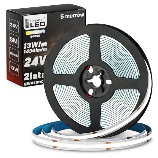 LED pásek 24 V, 65 W, 7150 lm, 5 m – studená bílá
