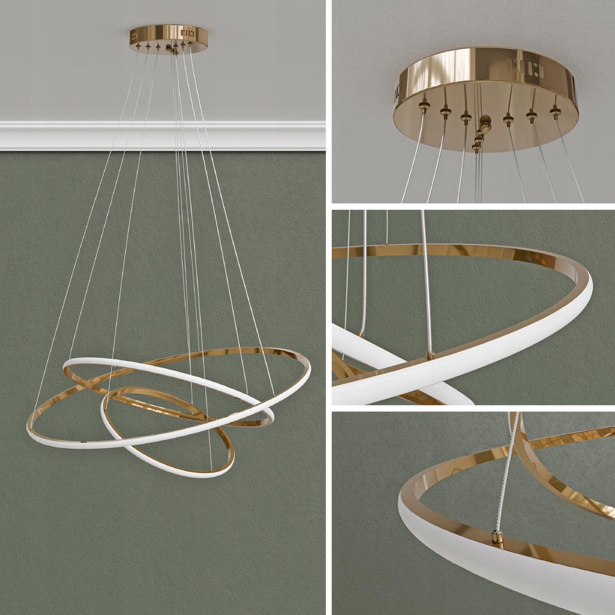 Zlaté kancelářské závěsné LED svítidlo 113 W