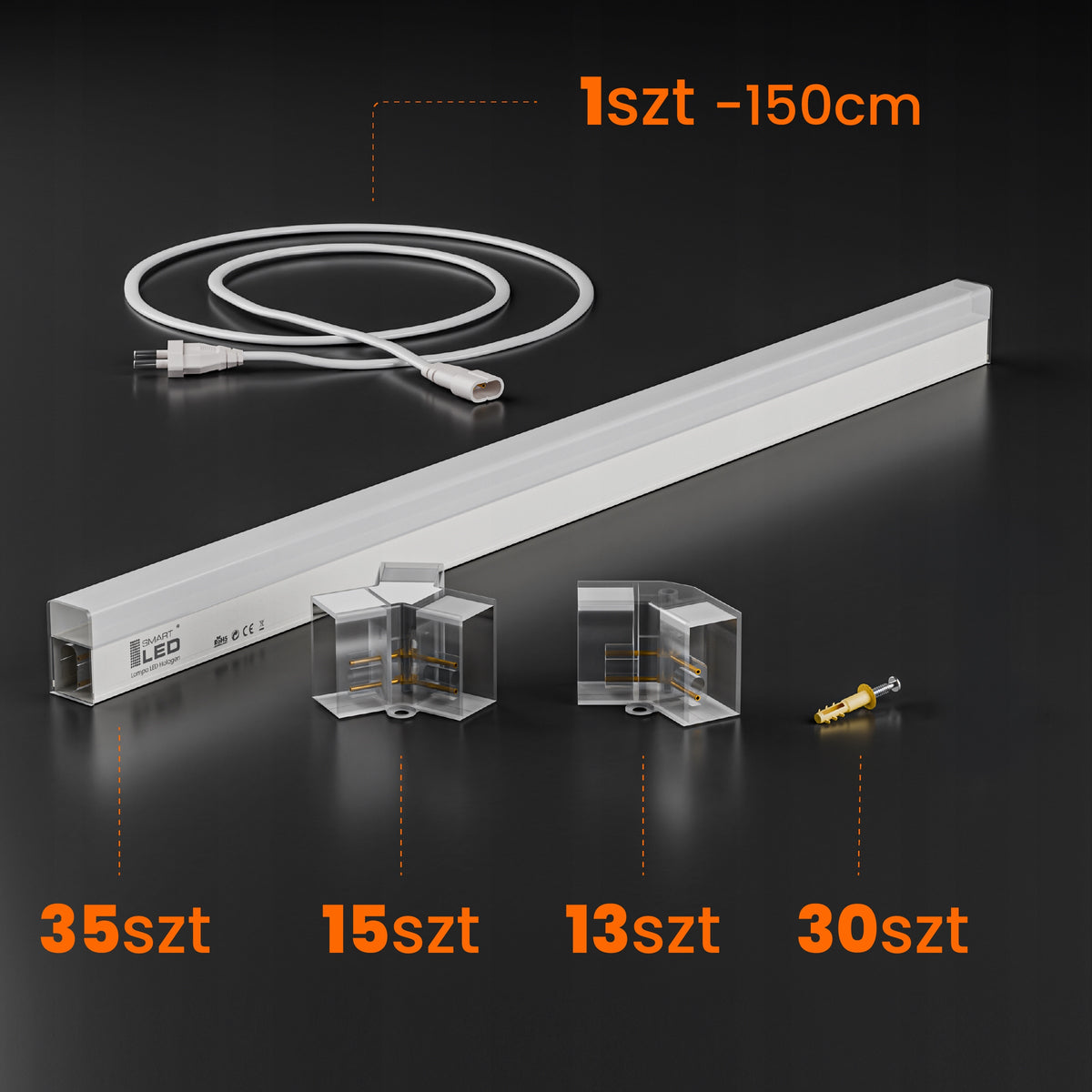 LED HEXAGON osvětlení do garáže 313 × 298 cm