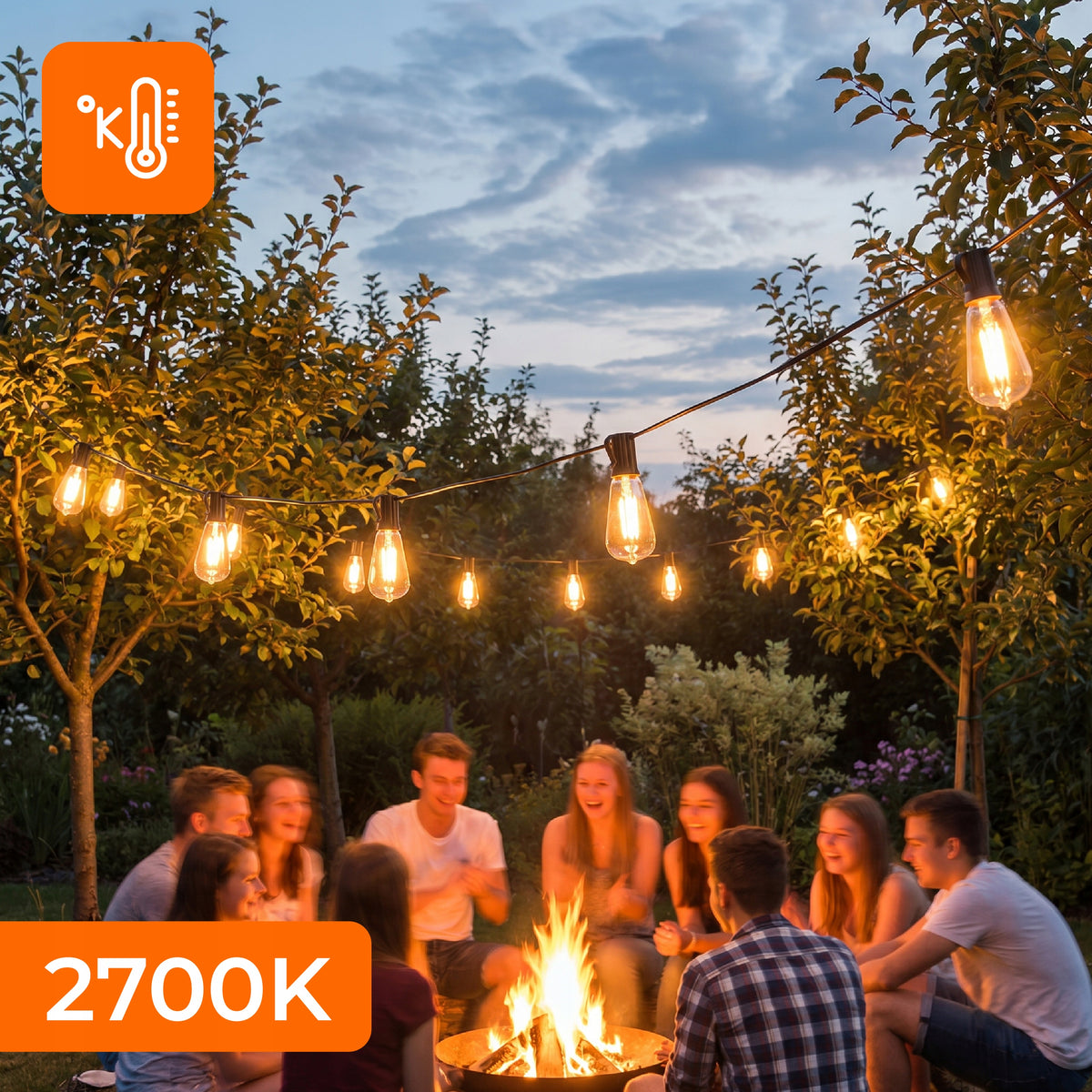 Solární světelný řetěz E12 10 m