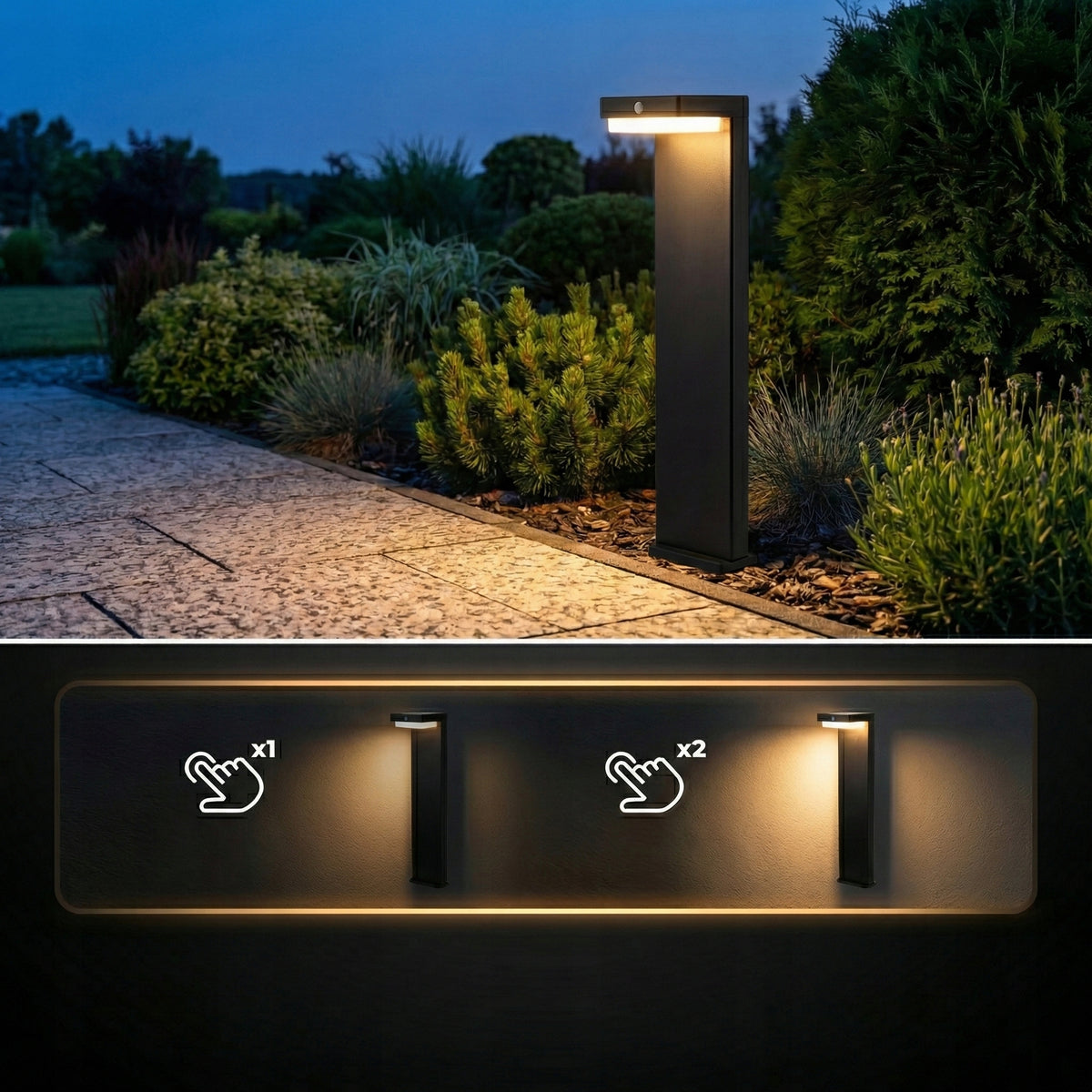 LED solární zápichové svítidlo 400 lm, 70 cm