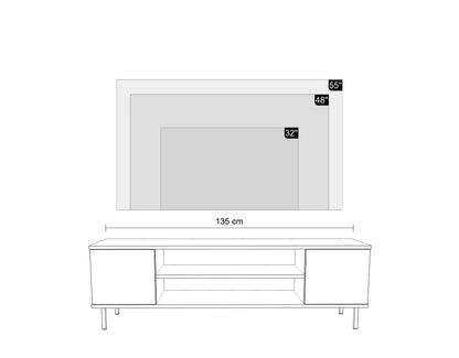 TV stolek FOCUS 135 cm – kašmír, černé nožky