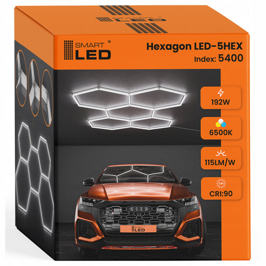 LED HEXAGON osvětlení do garáže 298 × 209 cm