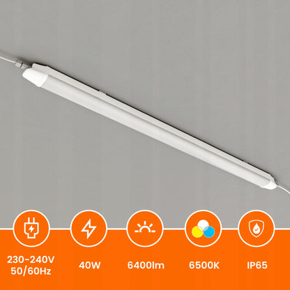 Prachotěsné LED svítidlo 40 W, 6400 lm, 120 cm