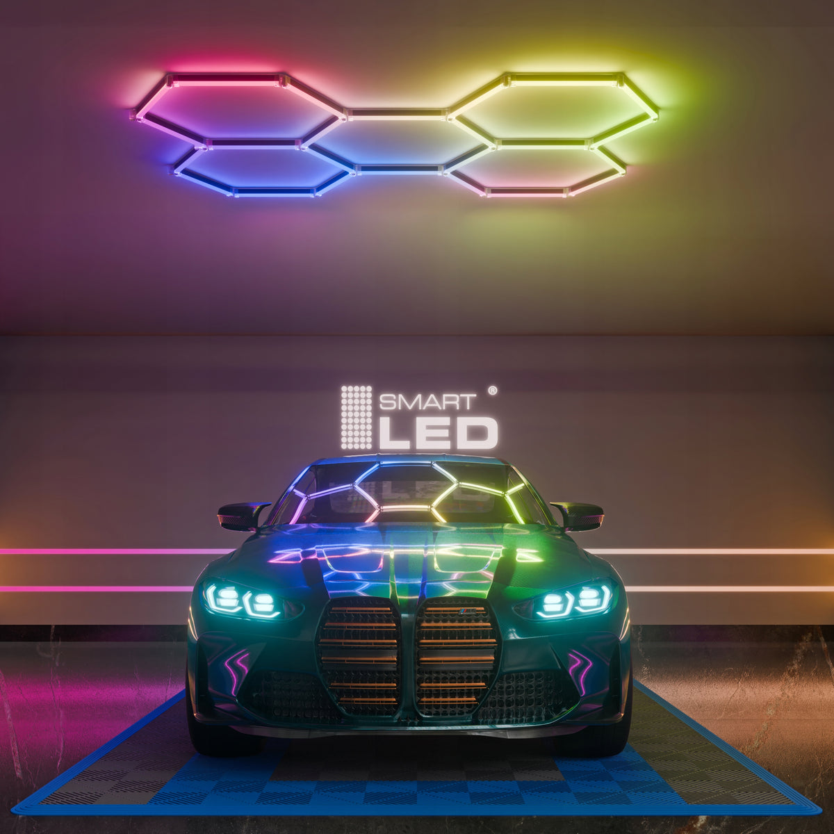 LED HEXAGON osvětlení do garáže 144 W