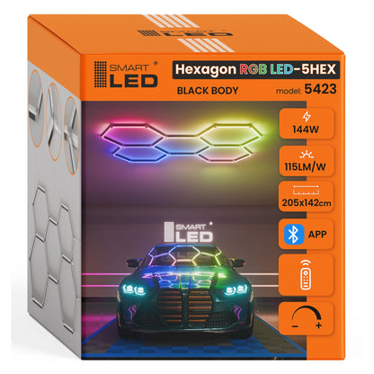 LED HEXAGON osvětlení do garáže 144 W