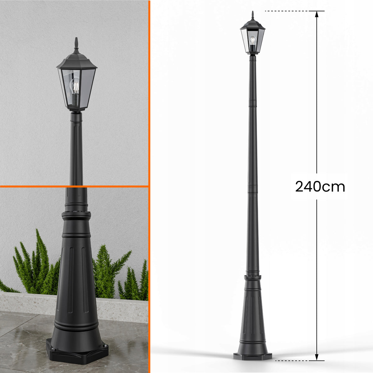 Venkovní osvětlovací sloupek E27 240 cm, IP65
