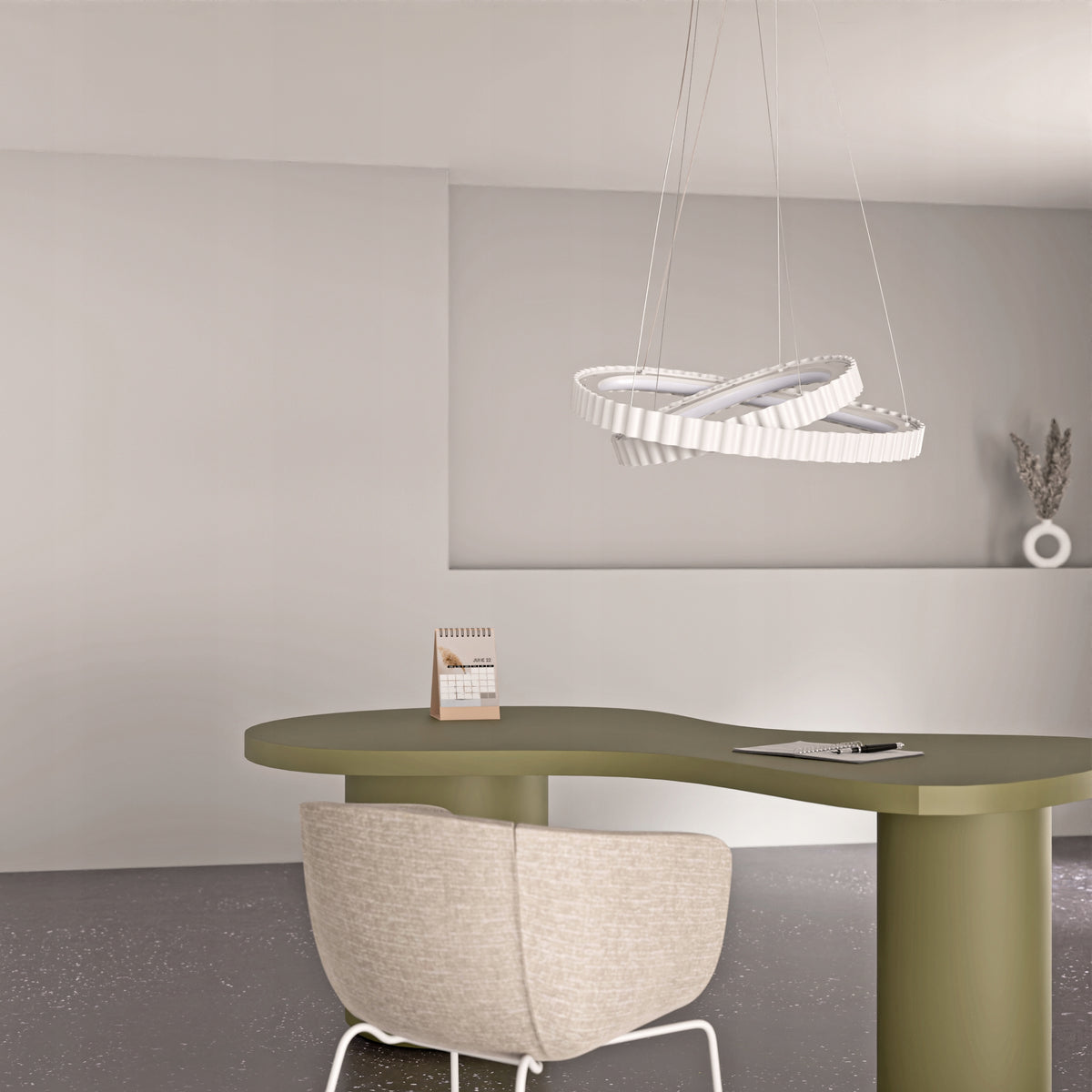 Bílé LED závěsné svítidlo 84 W – teplá bílá