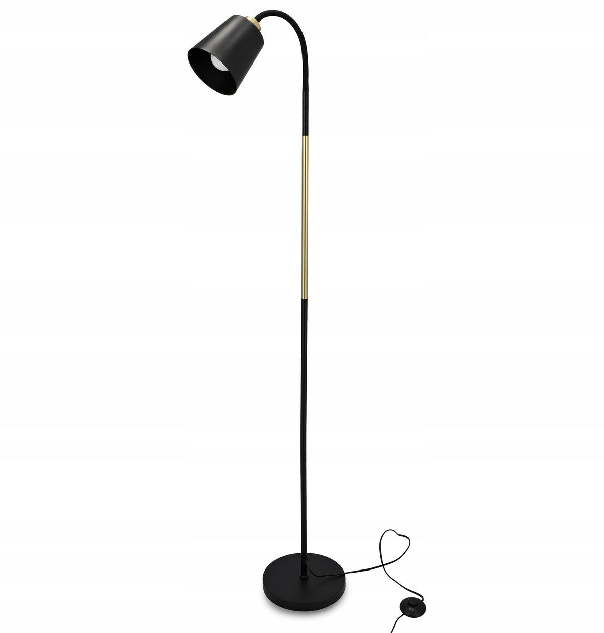 Černá stojací lampa E27, nastavitelná