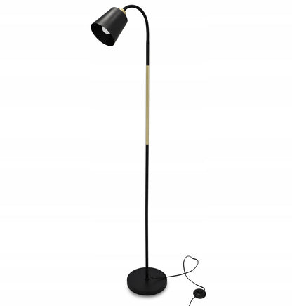 Černá stojací lampa E27, nastavitelná