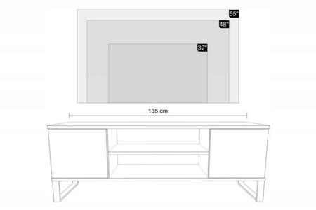 TV stolek FOCUS 135 cm – dub artisan / černá, loftový styl