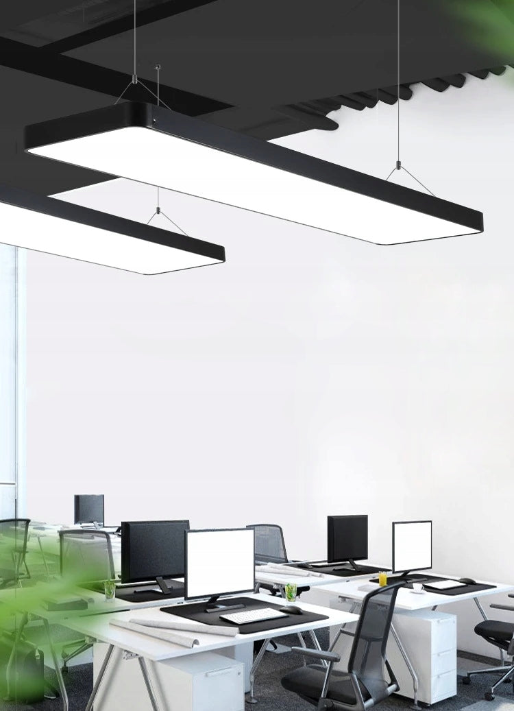 Černé kancelářské závěsné LED svítidlo 50 W, 120 cm