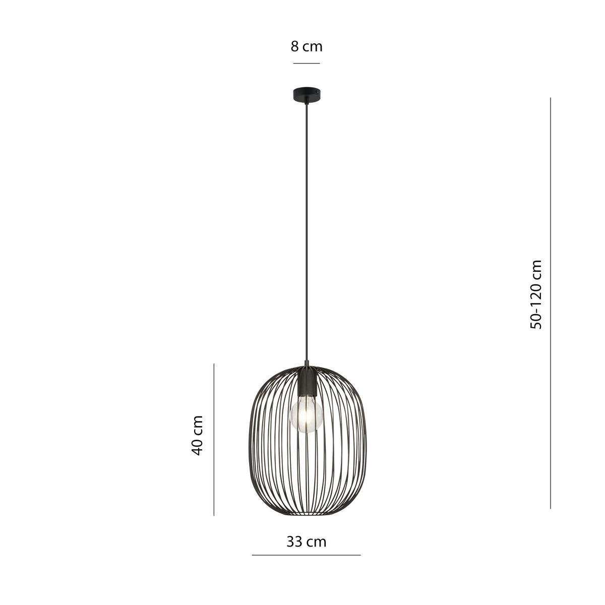 Závěsné svítidlo ONYX 1 – černé
