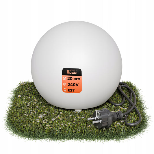 Bílé solární zápichové svítidlo E27 230 V, 20 cm, IP65