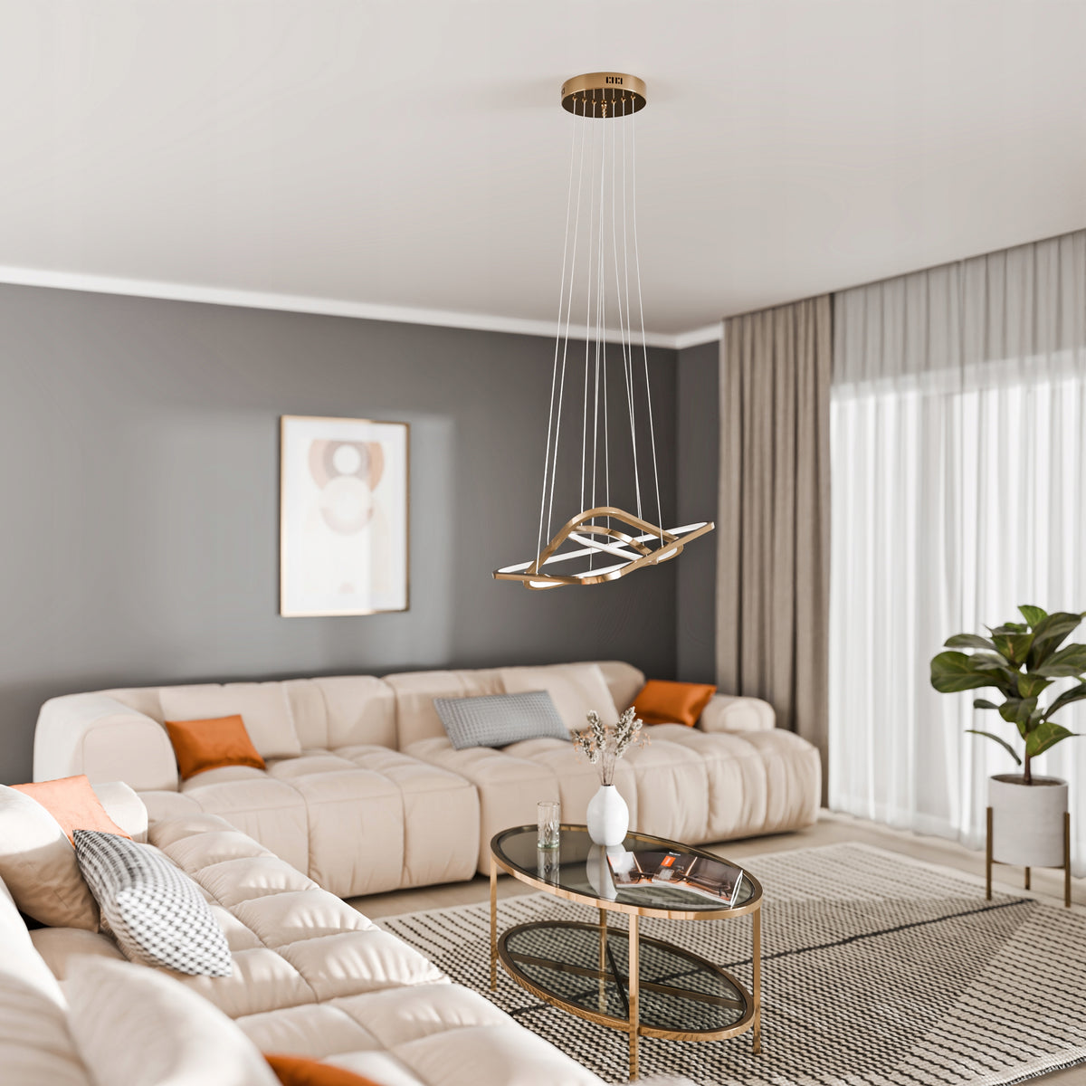 Kancelářské závěsné LED svítidlo 146 W – teplá bílá