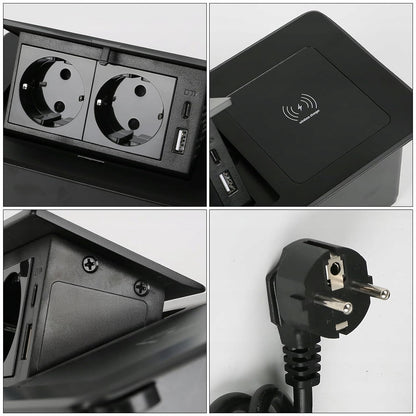 Zápustná stolní zásuvka 230 V, USB