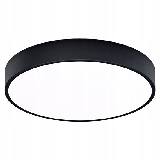Černé kulaté LED stropní svítidlo 30 W, 40 cm