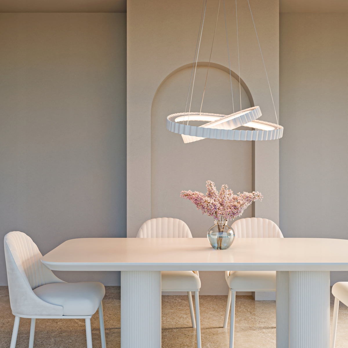 Bílé LED závěsné svítidlo 84 W – teplá bílá