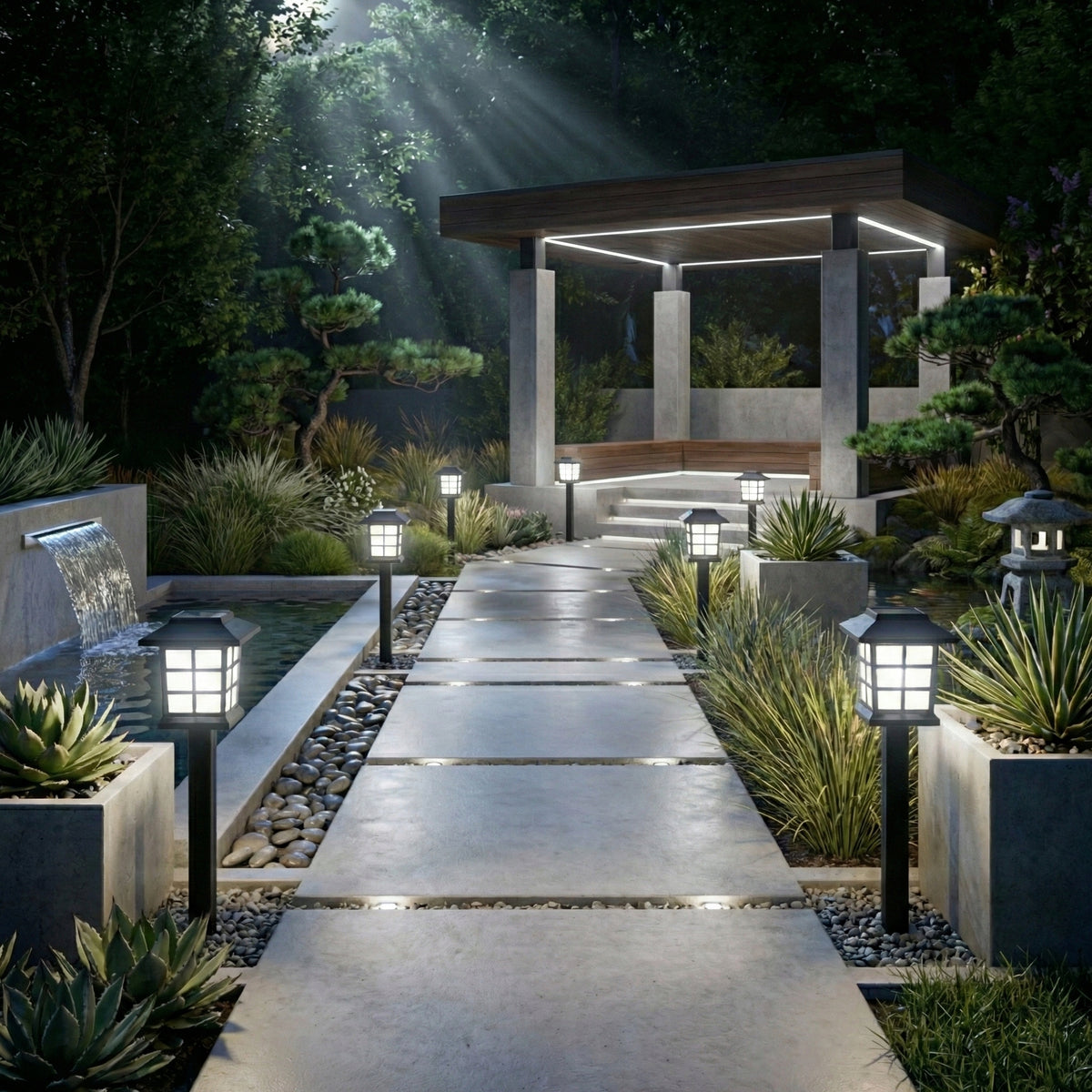 LED solární zápichové svítidlo 38 cm, IP44