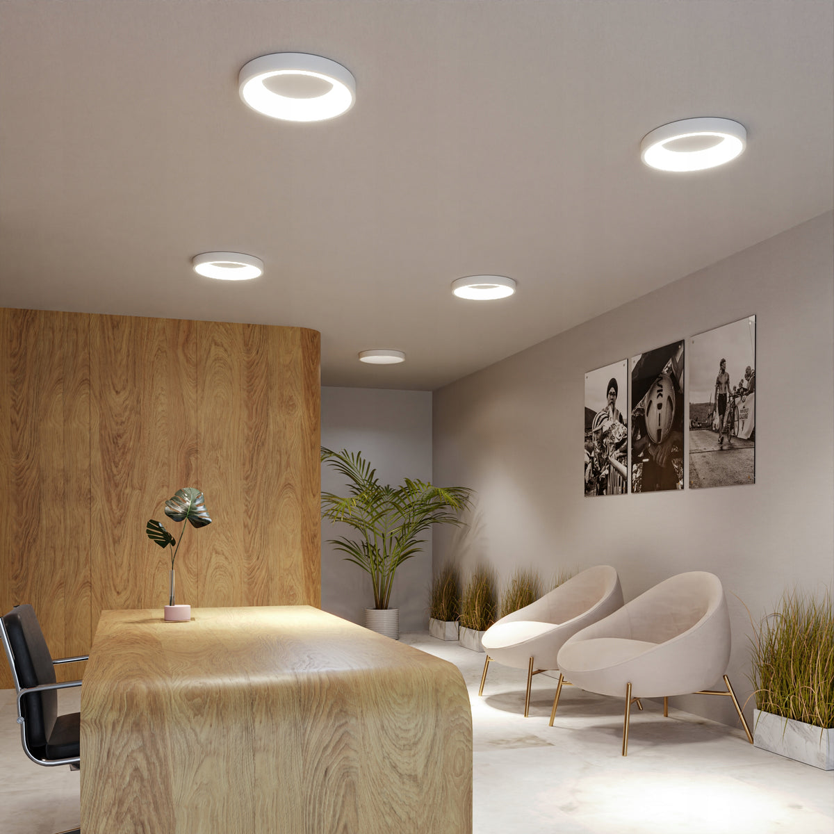 Bílé kulaté stropní LED svítidlo 30 W, 4000 K