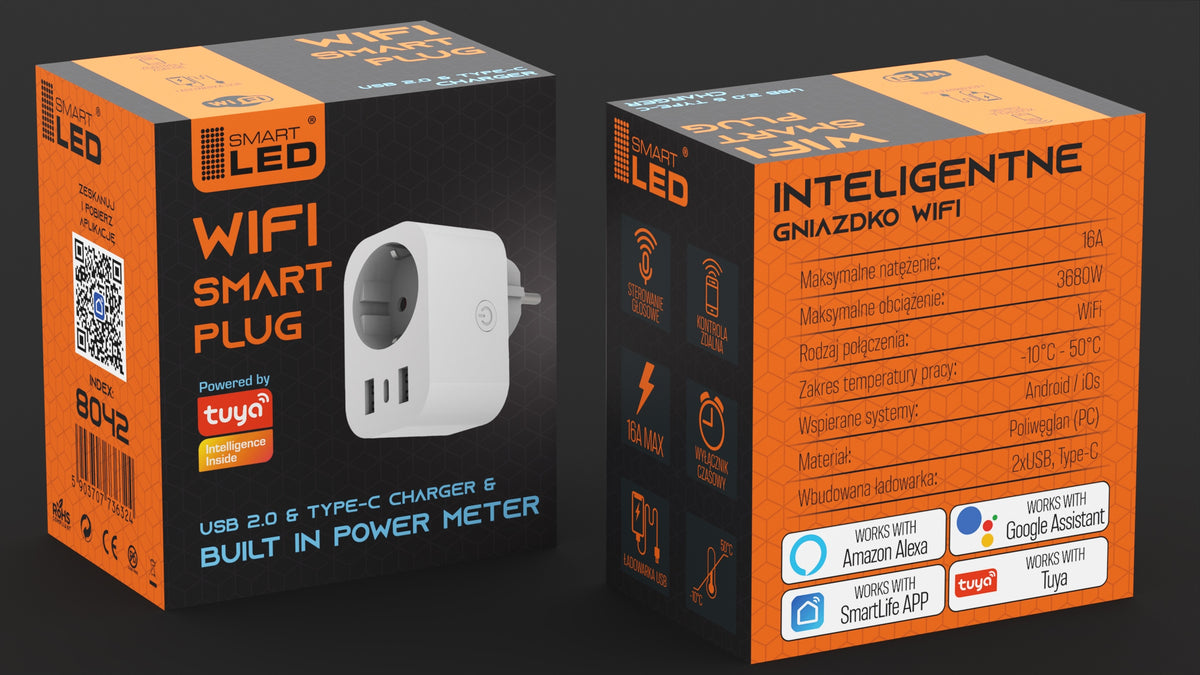Chytrá Wi-Fi zásuvka TUYA s USB nabíjením