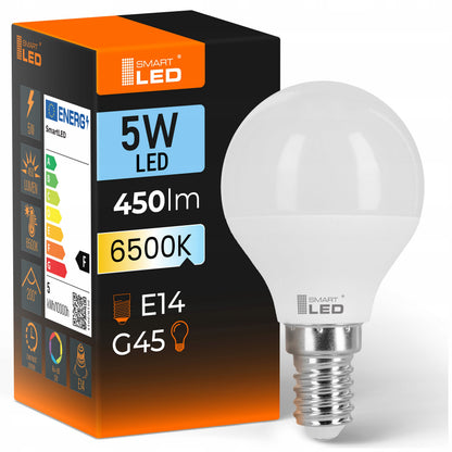 LED žárovka E14 230 V, 5 W, 450 lm, 6500 K – studená bílá