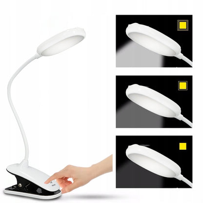 LED stolní lampa, s dotykovým ovládáním, CCT, s klipsem