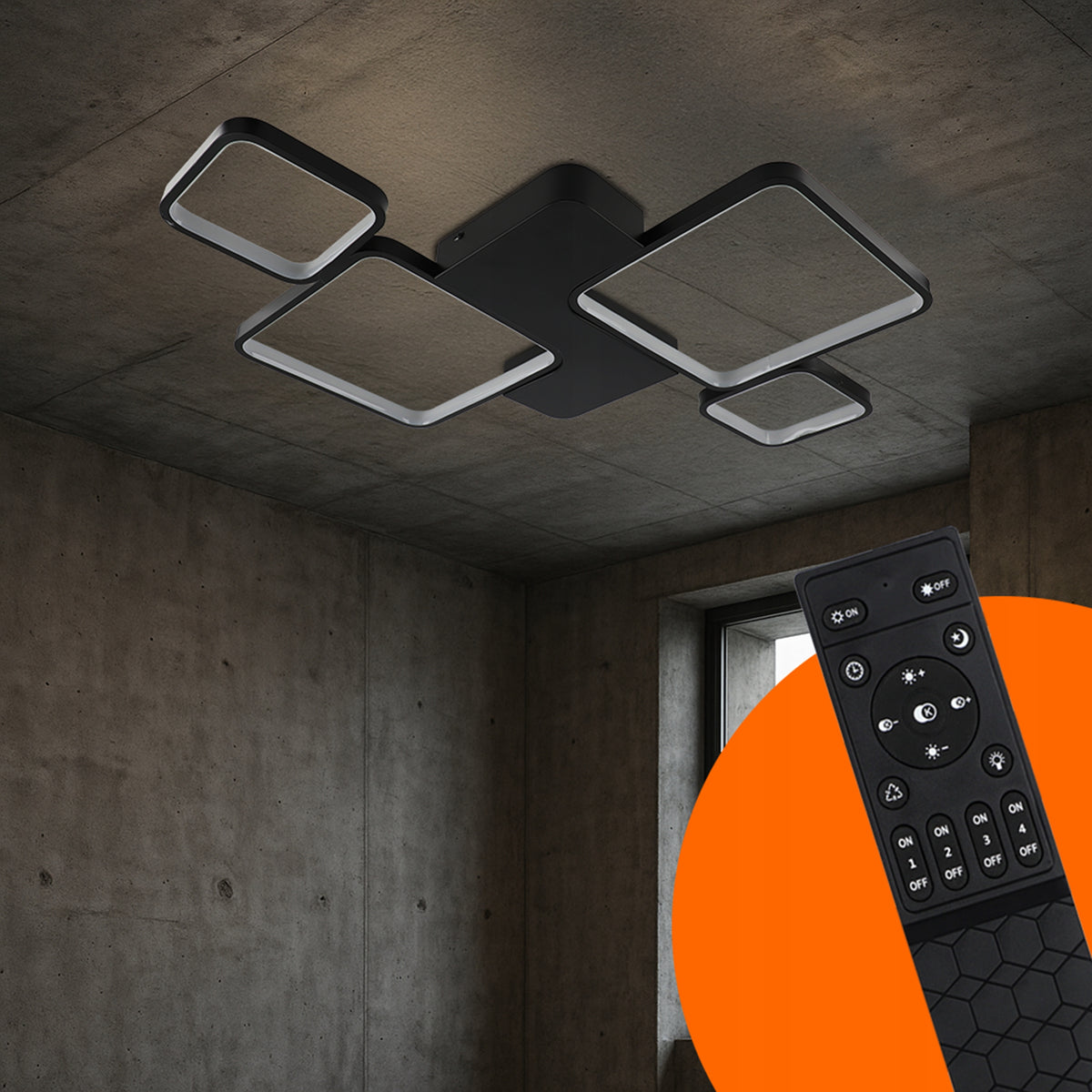 LED stropní svítidlo 66 W, 5940 lm, 3 režimy barvy světla, IP20