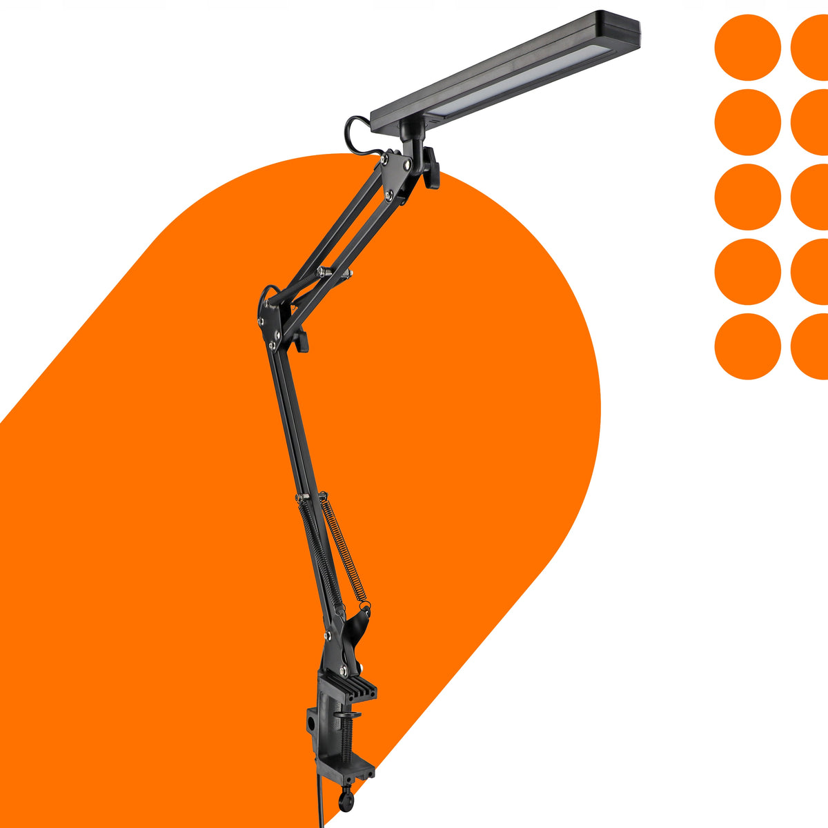 LED stolní lampa, nastavitelná, s klipsem