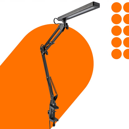 LED stolní lampa, nastavitelná, s klipsem