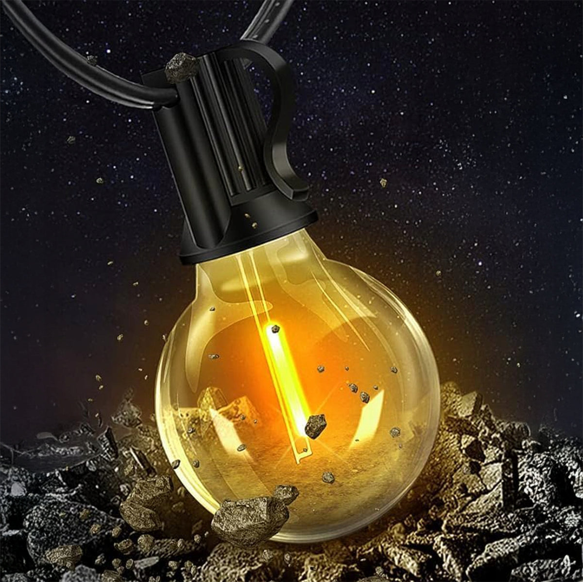 Venkovní LED světelný řetěz E12 15 m, stmívatelné, IP65