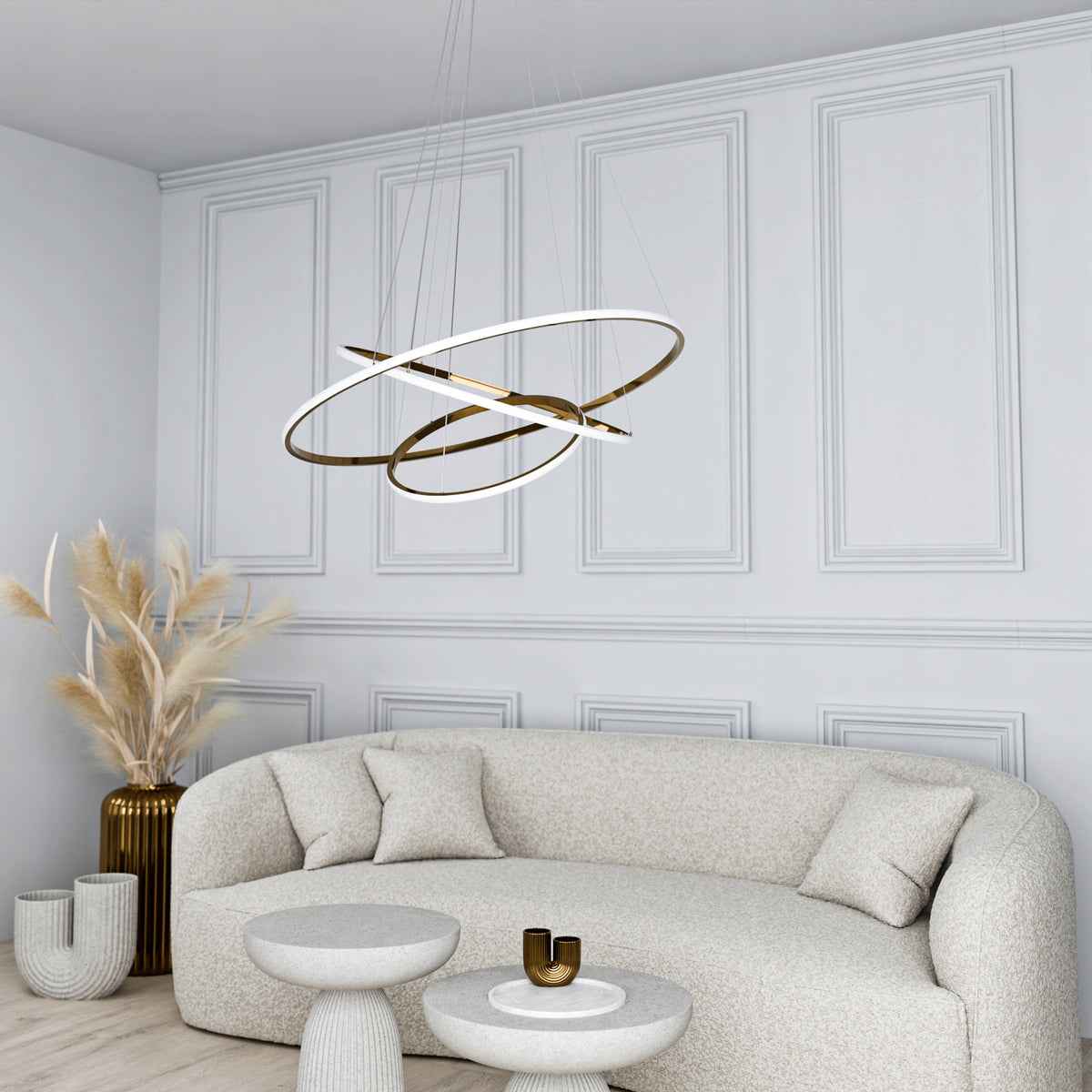 Zlaté kancelářské závěsné LED svítidlo 113 W