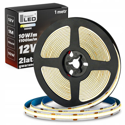 Bílý LED pásek 12 V, 10 W, 1100 lm, 1 m – teplá bílá
