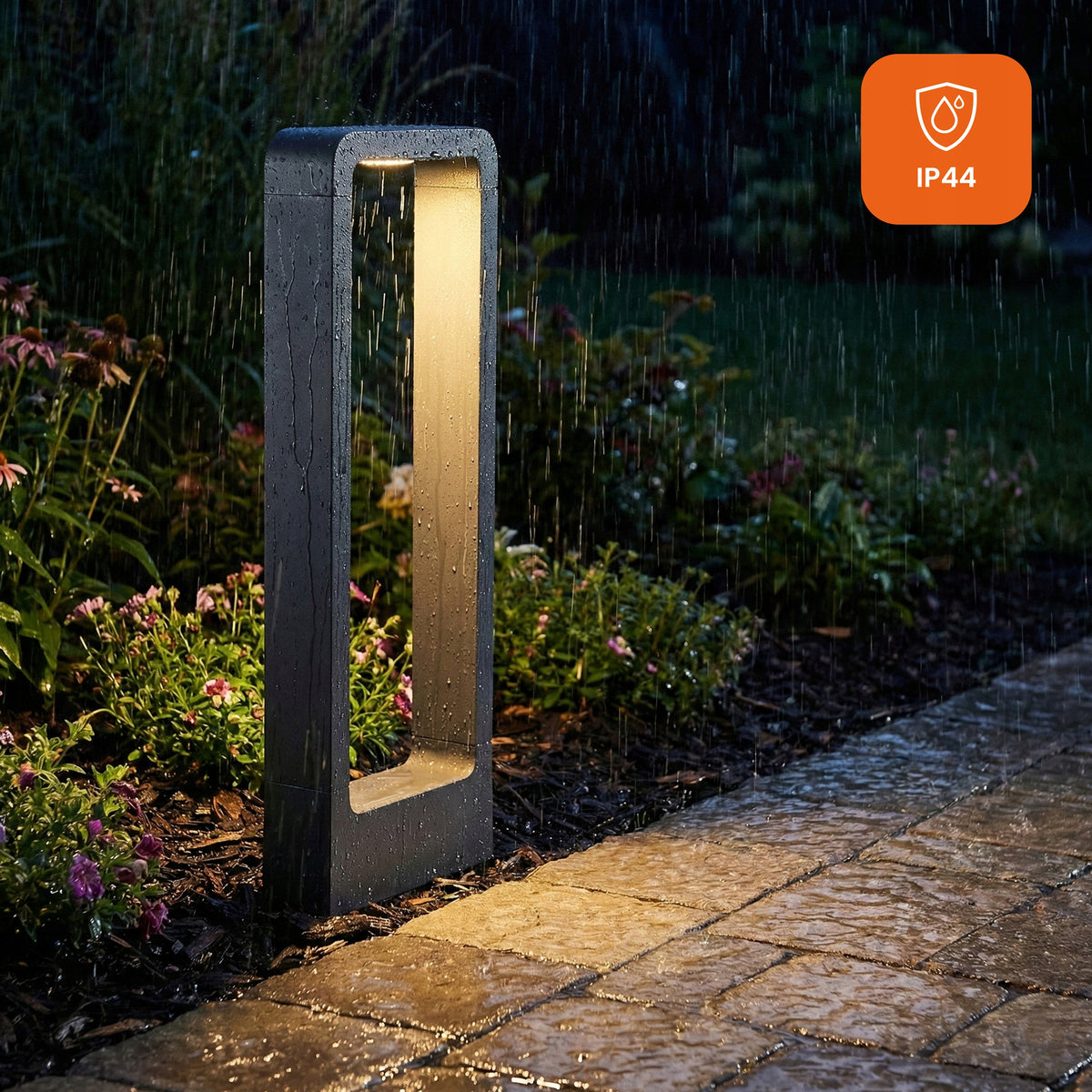 Černý venkovní osvětlovací sloupek 230 V, 60 cm, IP44