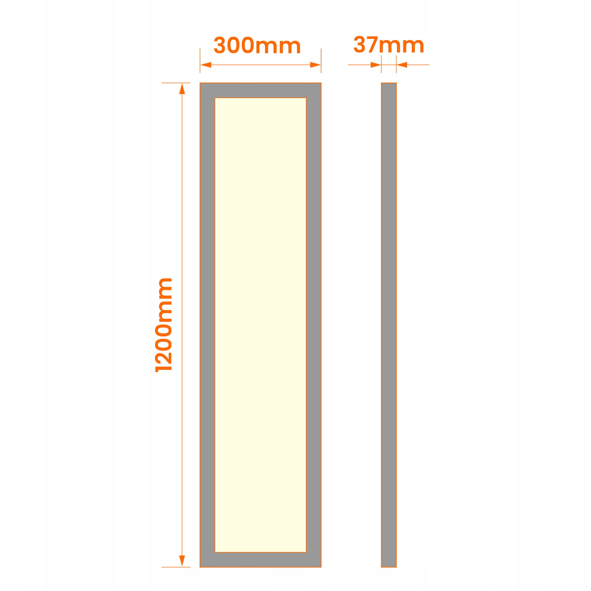 Stropní LED svítidlo 5600 lm, 30 × 120 cm