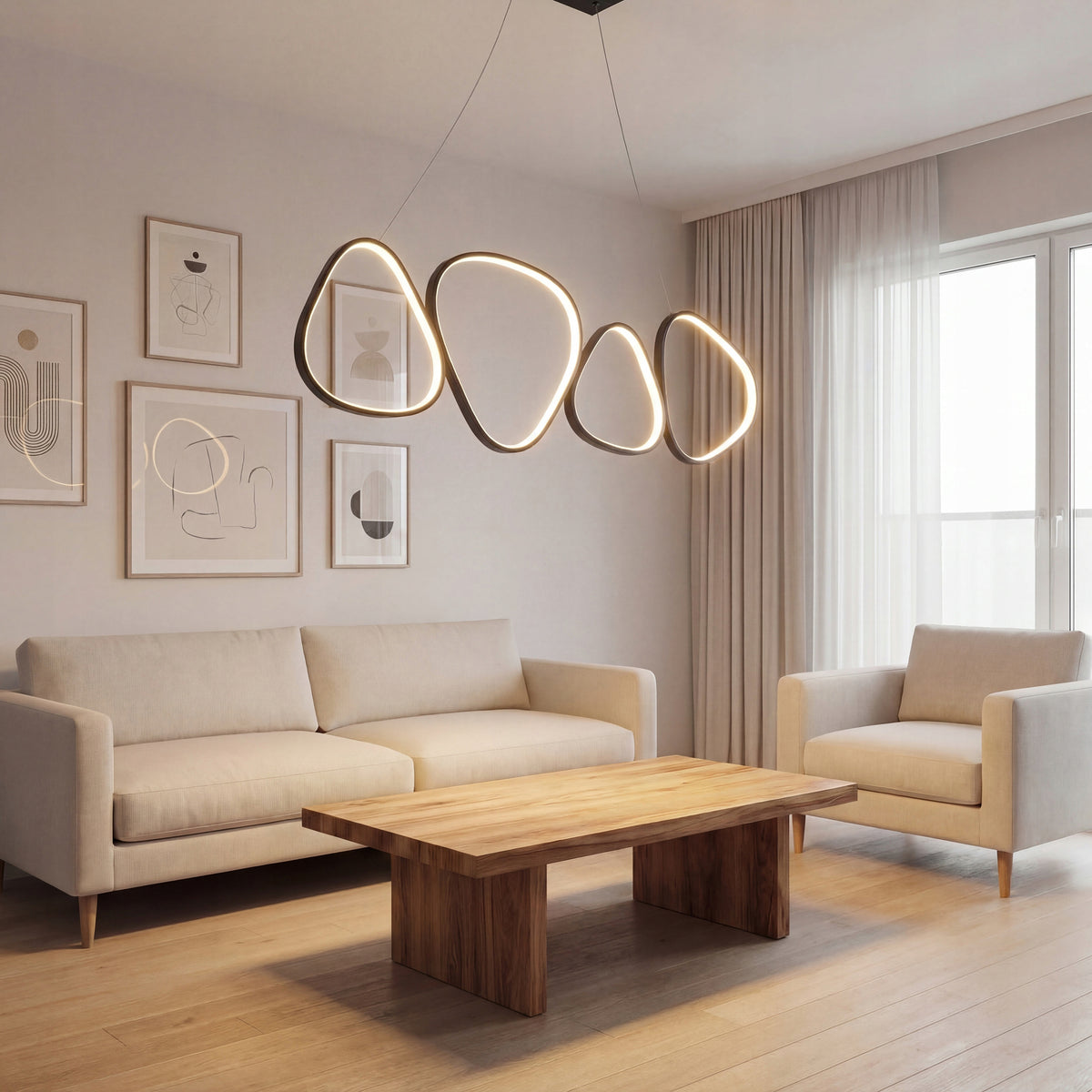 Bílé LED závěsné svítidlo 136 W – teplá bílá