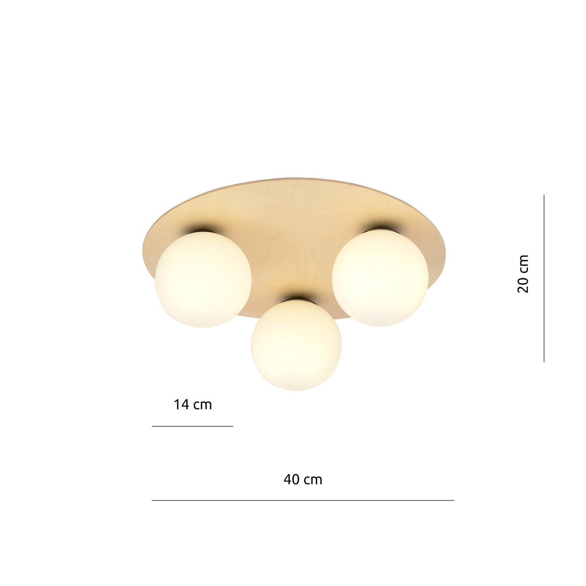 Stropní svítidlo KENZO 3B – hnědé, bílé sklo