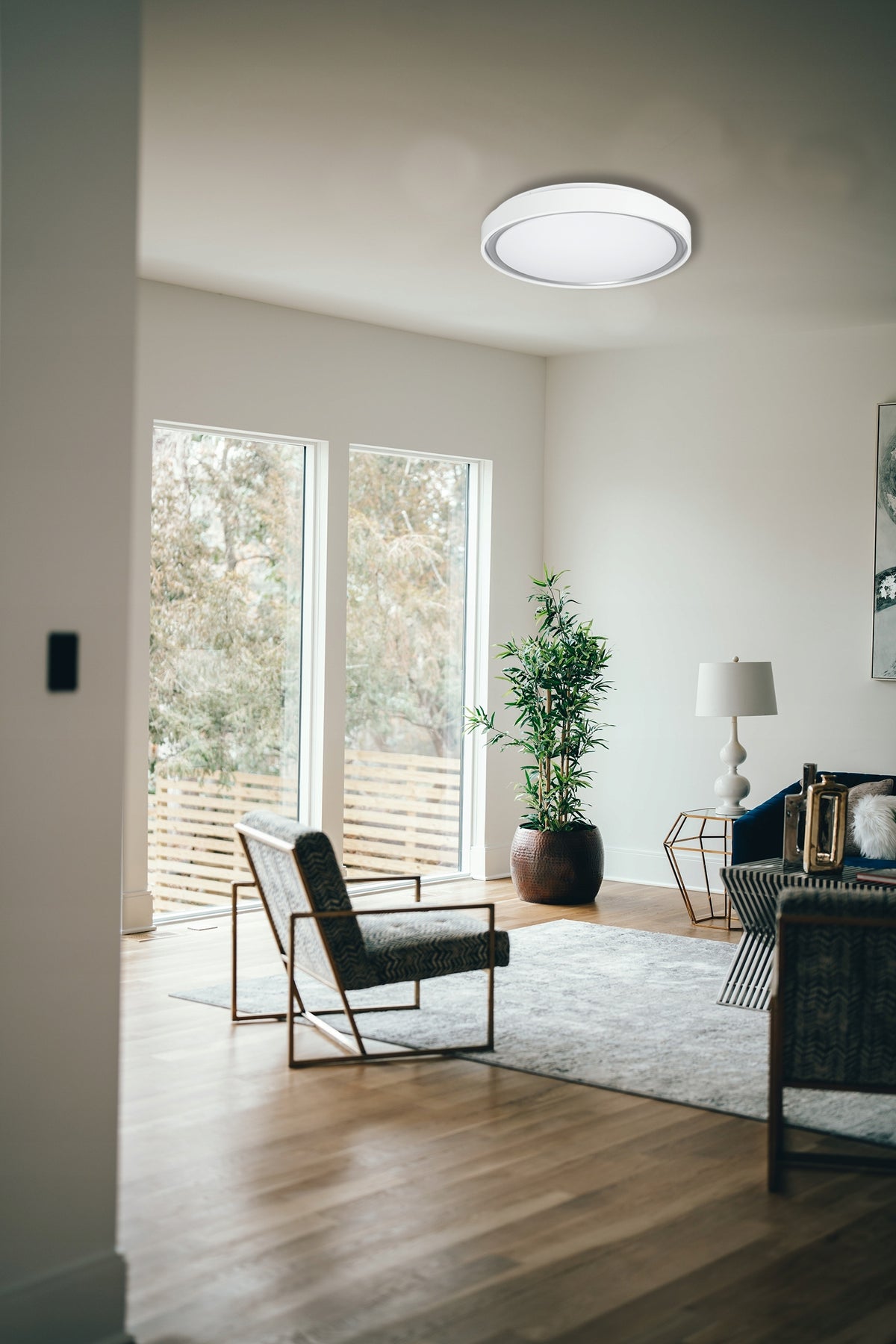 Bílé kulaté stropní LED svítidlo 30 W, 40 cm