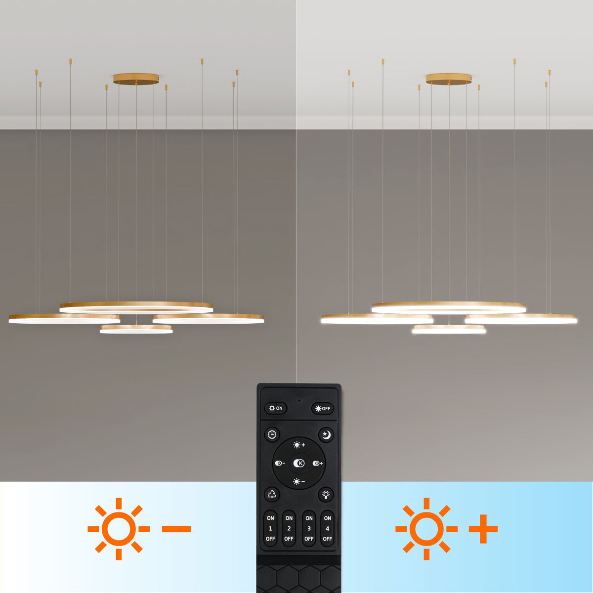 Zlaté LED závěsné svítidlo 272 W